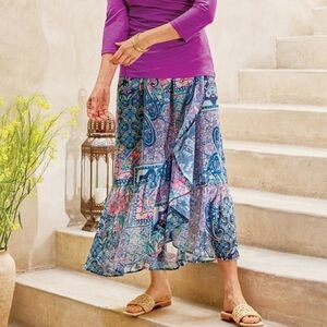 NWT Soft Surroundings Sumarti Midi Skirt Size Petite XL